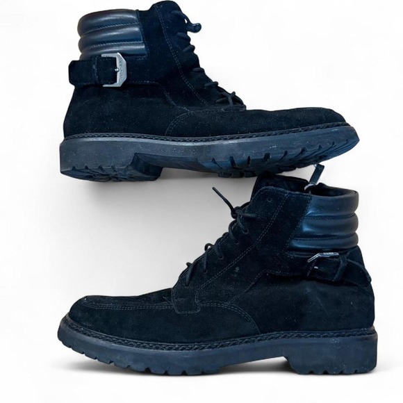 Aquatalia Shoes - Aquatalia womens black suede lace up boots with buckles size 9 winter snow